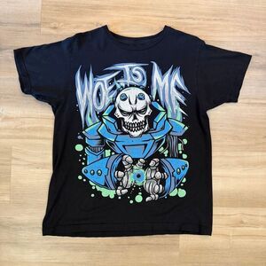 Woe Is Me Men’s Black Shirt Robot Skeleton Graphic Size Medium Scene Electronic